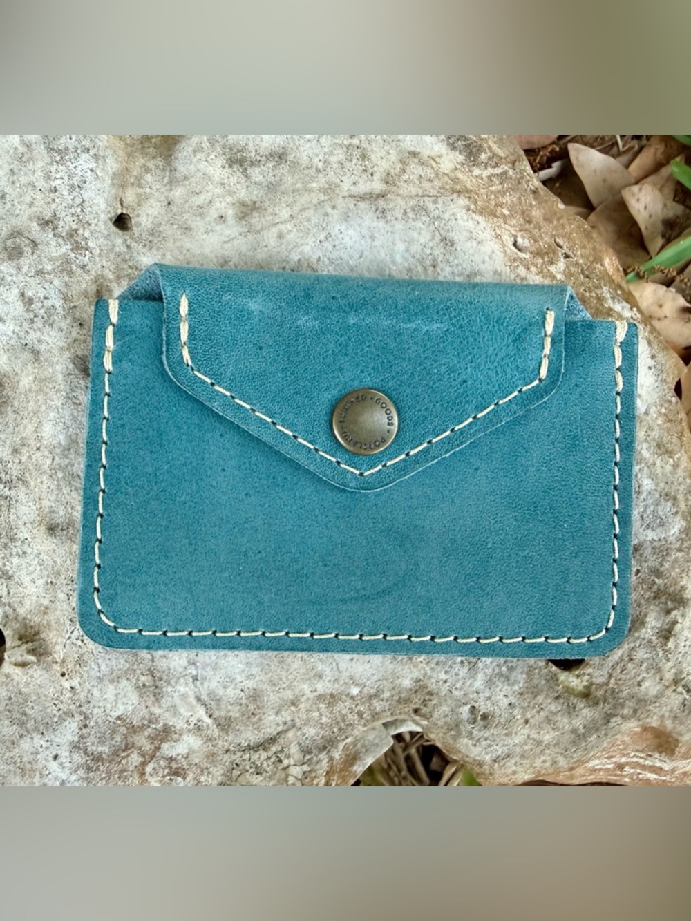 Portland leather love bug wallet aqua